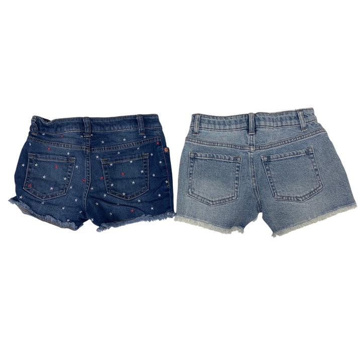 2 NWT New Art Class Girls Medium (7/8) Adjustable Waist Denim Blue Jean Shorts