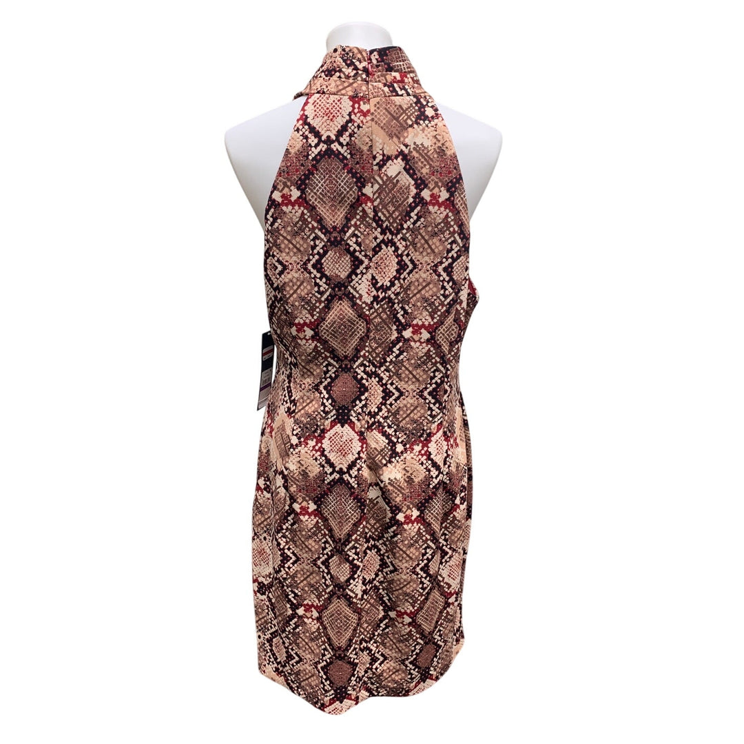 New Rachel Roy Womens SnakeSkin Print Sleeveless Asym Crossover Sheath Dress