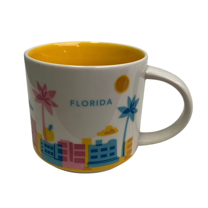 2014 New Starbucks You Are Here Collection Florida 14oz Ceramic Coffee Mug Cup