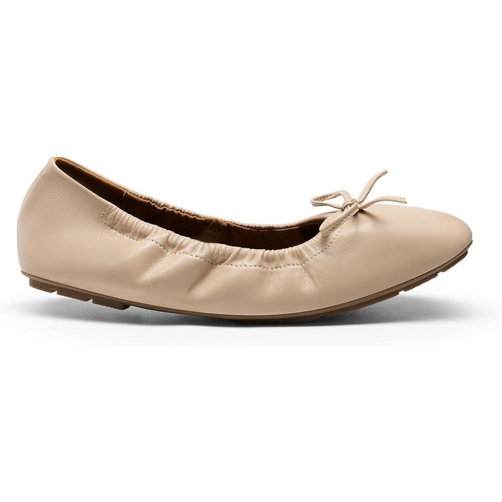 New Dream Pairs Womens 7.5 Nude Tan Foldable Square Toe Ballet Flats Shoes w Bag