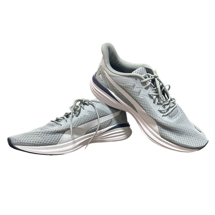 New PUMA Mens Size 13 Gray Mesh Navy Accent Lace Up Athletic Tennis Shoes