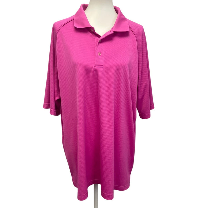 Slazenger Mens XXL 100% Polyester Textured Short Sleeve Collared Polo Shirt