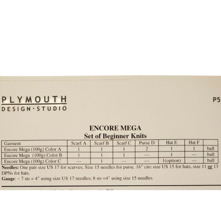 New 2005 Plymouth Yarn P522 Encore Mega Set of Beginner Knits Knitting Pattern