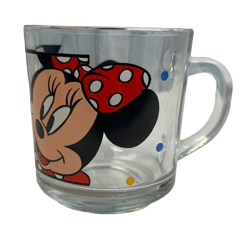 Vintage Anchor Disney Mickey Minnie Mouse Glass Mug Pez Dispenser Lot