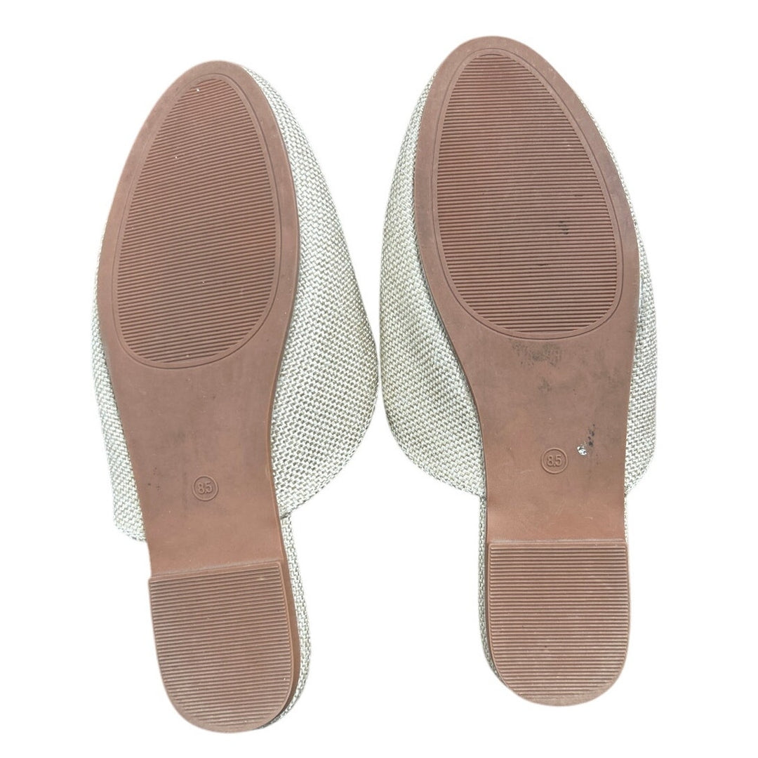 Minorsu Womens Size 8.5 Tan Gold Buckle Memory Foam Insole Low Heel Mule Shoes