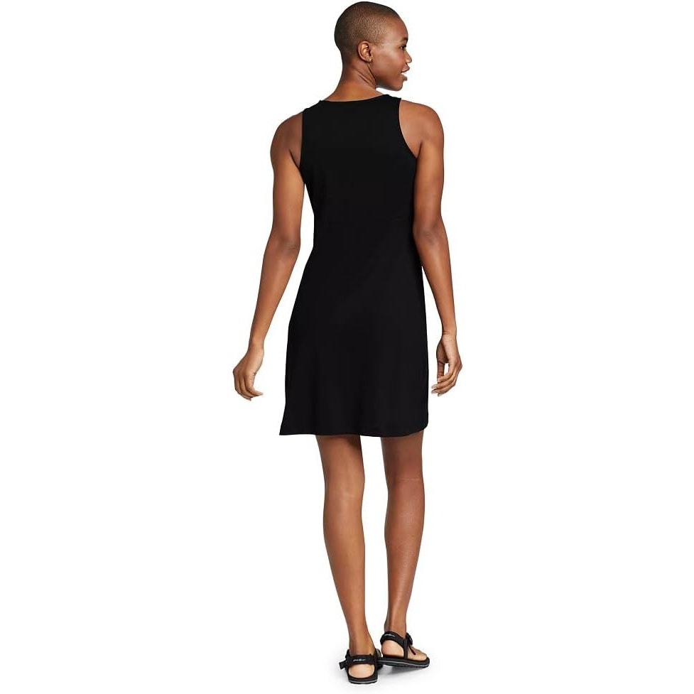 New Eddie Bauer Womens XS Black Sleeveless UPF 50+ Aster Empire Pull On Dress