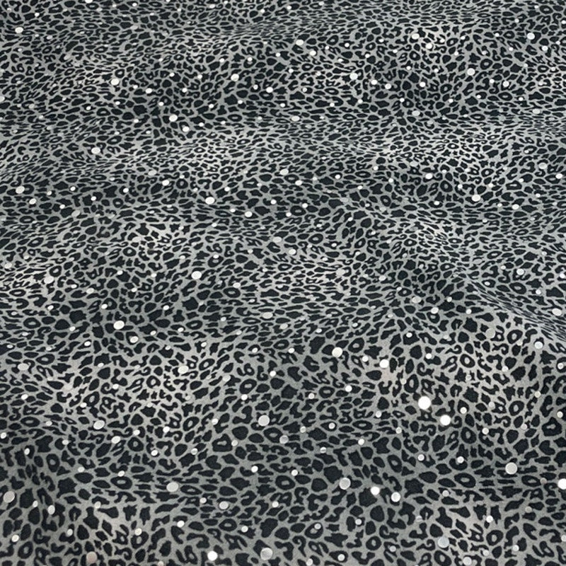 3+ yds JoAnn Crafts Metallic Sparkle Leopard Print Cotton Fabric Swatch Remnant