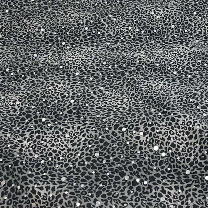 3+ yds JoAnn Crafts Metallic Sparkle Leopard Print Cotton Fabric Swatch Remnant