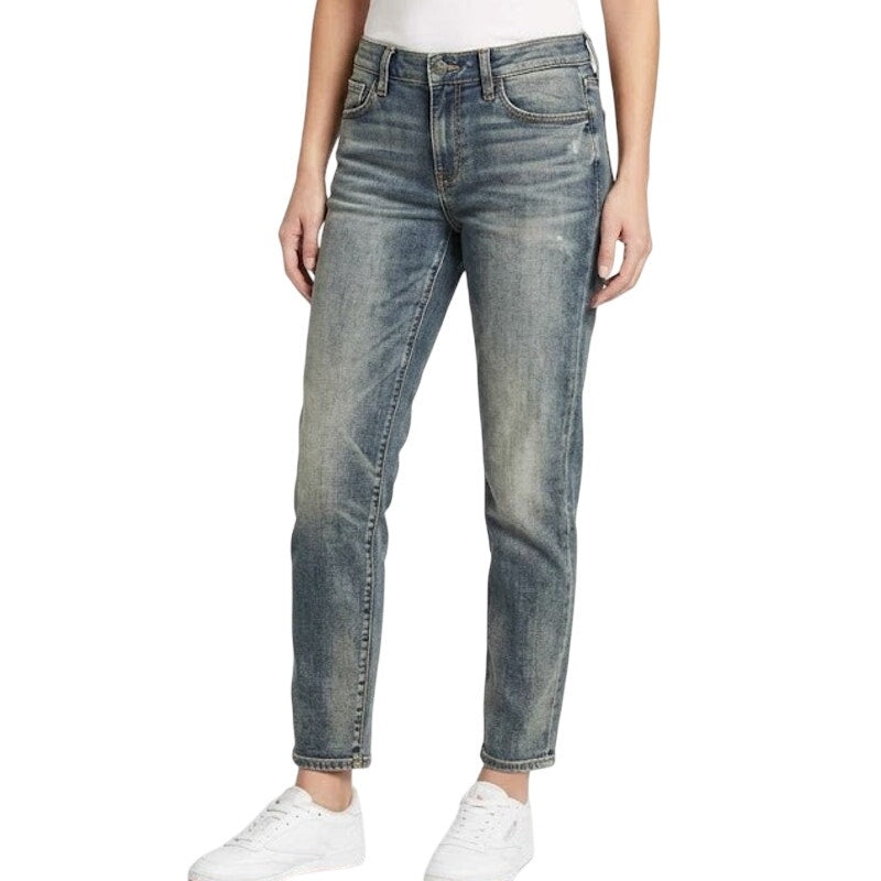 New Eddie Bauer Womens Weathered Indigo Wash Slim Fit Boyfriend Mid-Rise Jeans