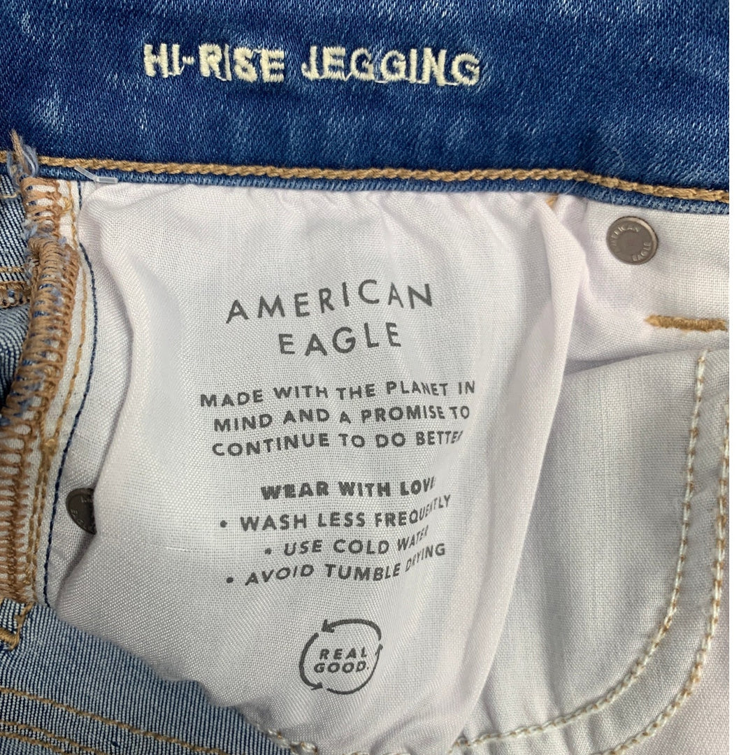 New American Eagle Womens Size 12 Distressed Ripped High Rise Denim Jeggings