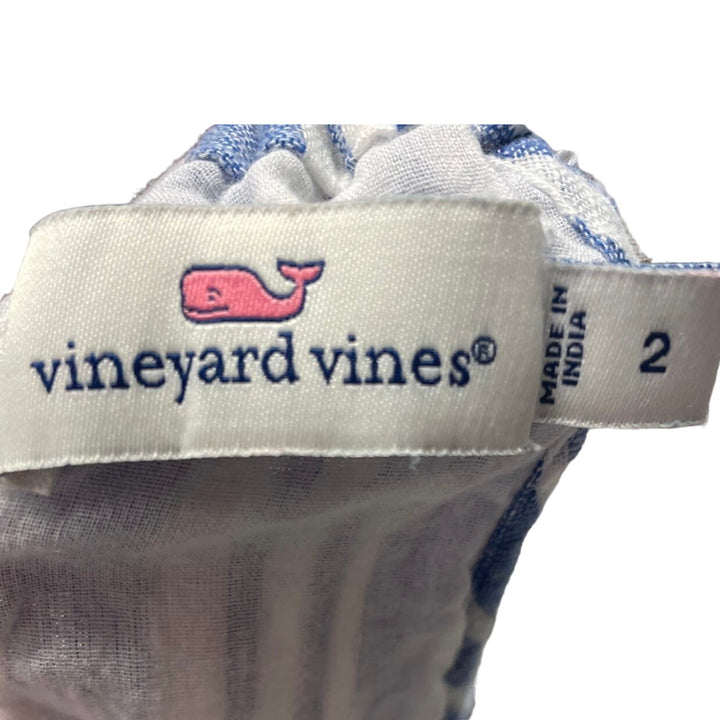 Vineyard Vines Womens Size 2 Rope Neck Cotton Linen Blend Sleeveless Romper