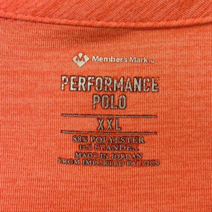 Lot of 2 Performance Polo Blue Orange XXL Striped Heathered Short Sleeve Shirts