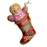 Vintage 1999 Hallmark Keepsake Ornament Mom Hallow Metal Gingerbread In Stocking
