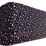 Handmade Black w Pink White Polka Dots 100% Cotton Fabric Window Valance