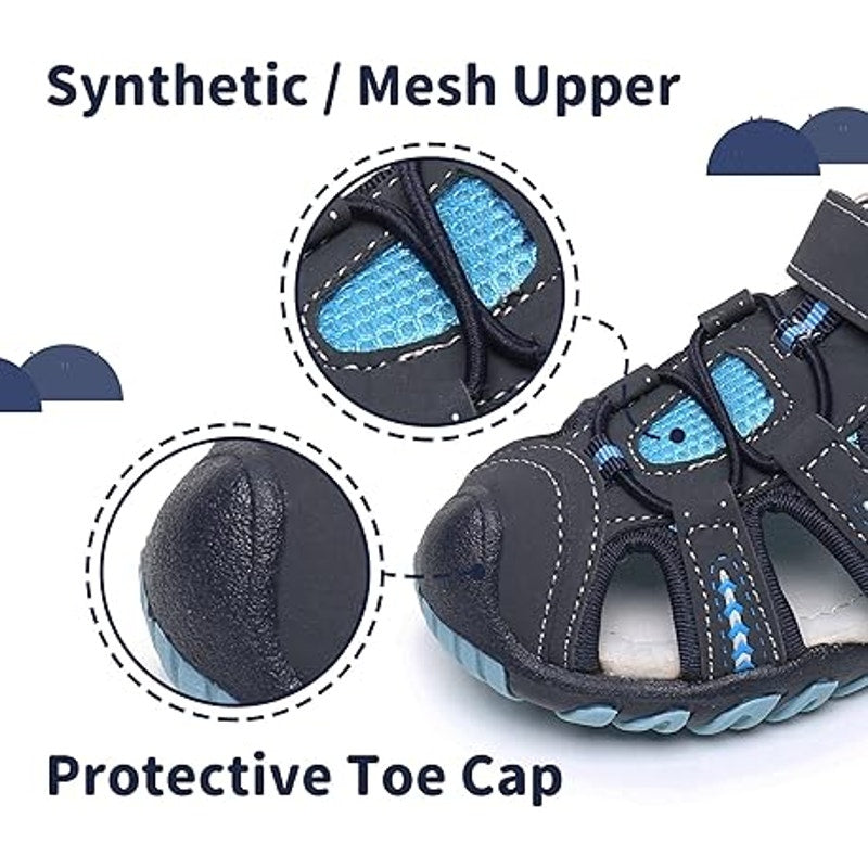 Apakowa Kids Boys Girls Toddler Size 5 Soft Sole Close Toe Sport Beach Sandals
