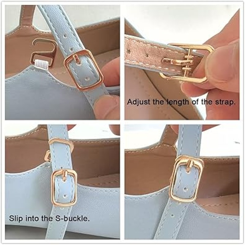 New Hee Grand Womens Size 11 Baby Blue Faux Leather Mary Jane Buckle Strap Shoes