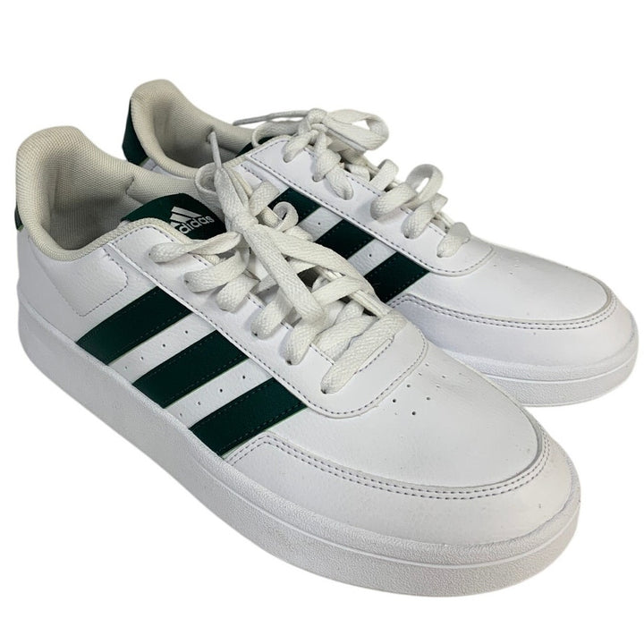 Adidas Mens Size 8 White Green Sneakers Lace Up Low Top Breaknet 2.0 Shoes