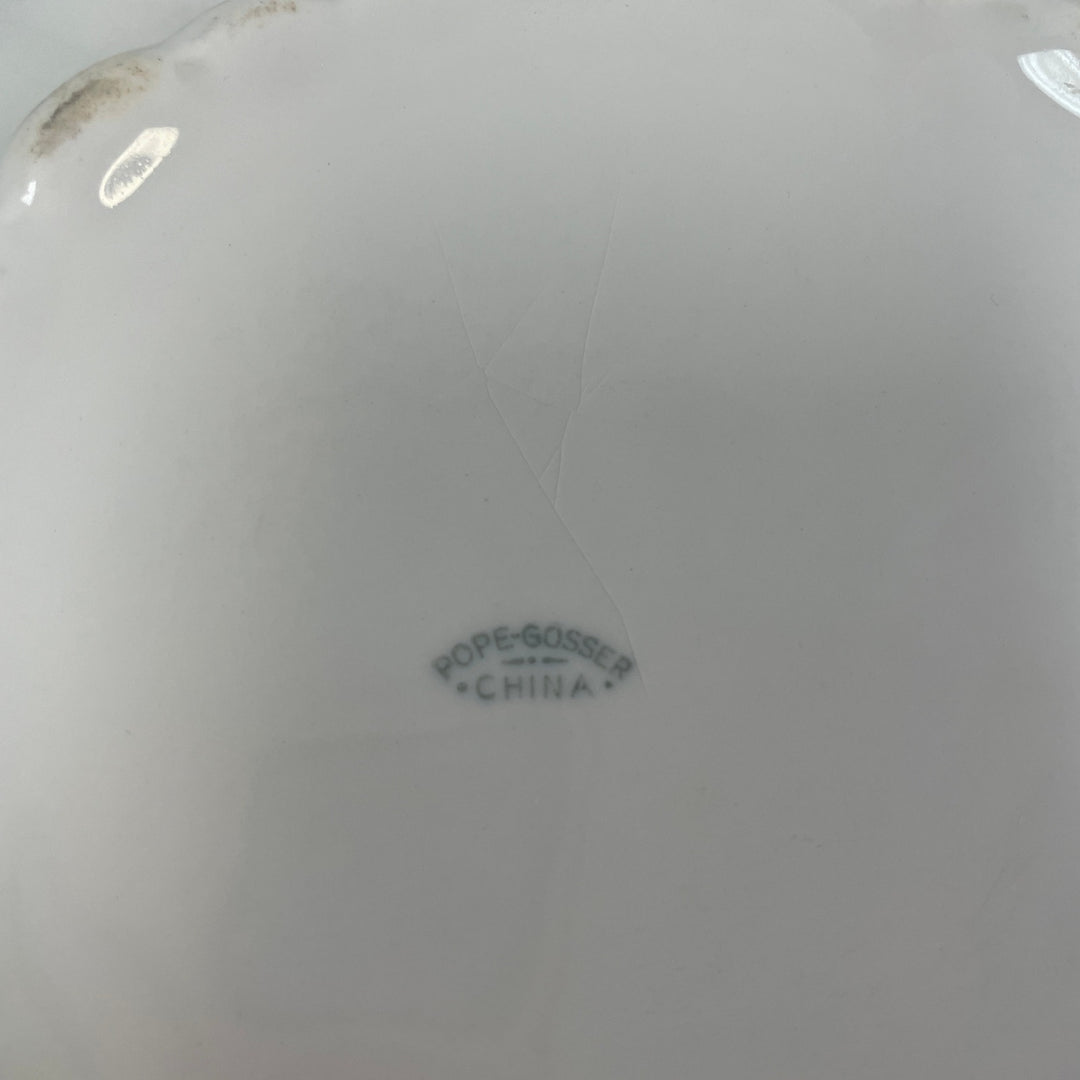 Vintage 1929 Pope-Gosser Sepia Gold Fine Bone China Double Handle Serving Bowl