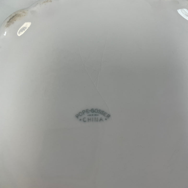Vintage 1929 Pope-Gosser Sepia Gold Fine Bone China Double Handle Serving Bowl