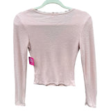 NWT New Heart & Hips Juniors Small Ribbed Lace Trim Long Sleeve V Neck Top