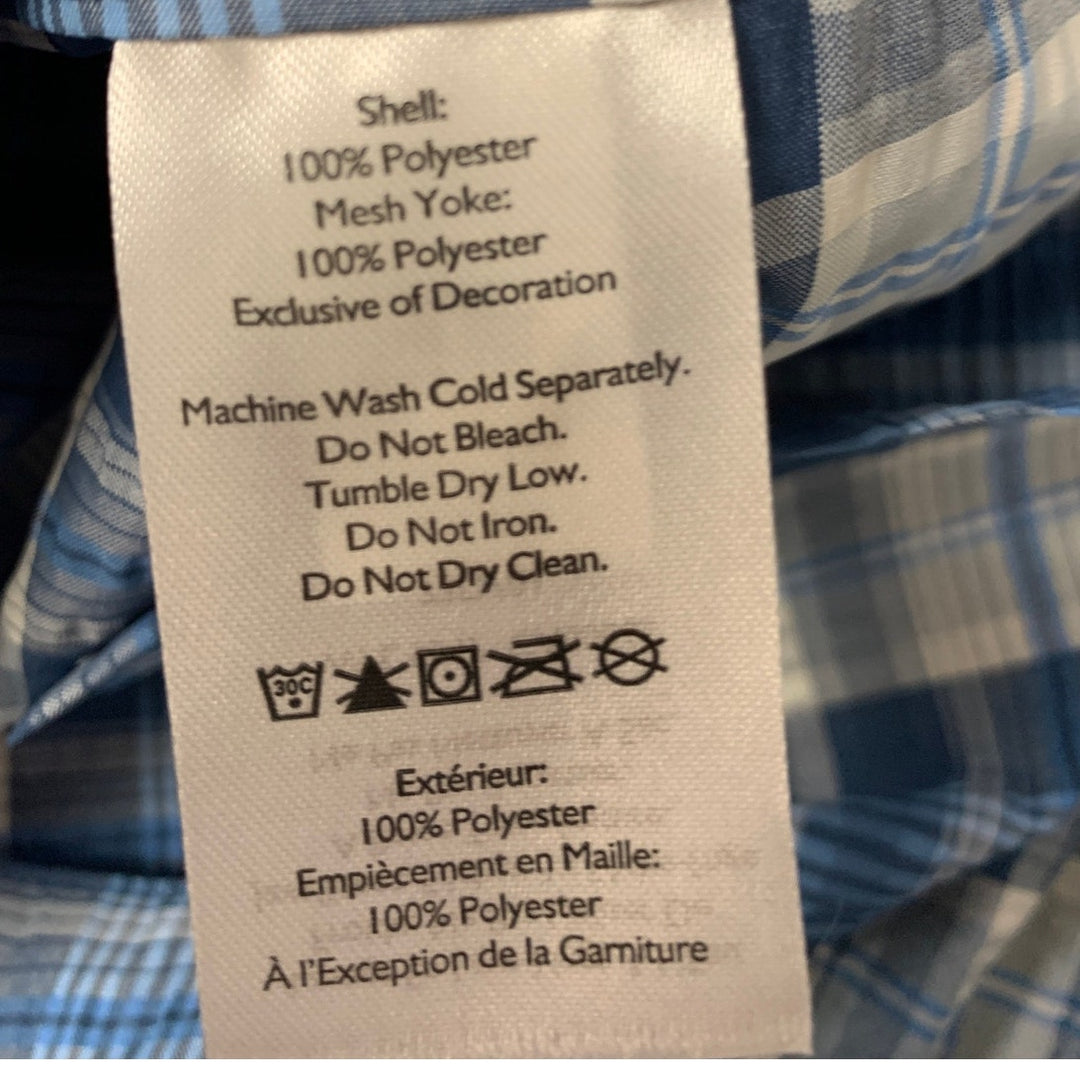New Mens Small Island Blue Long Sleeve Pack It Seersucker 2.0 Button Up Shirt