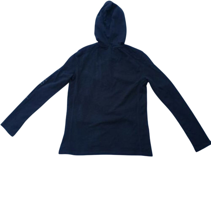 Calvin Klein Jeans Mens Small Black 100% Cotton Long Sleeve Hooded Henley Shirt