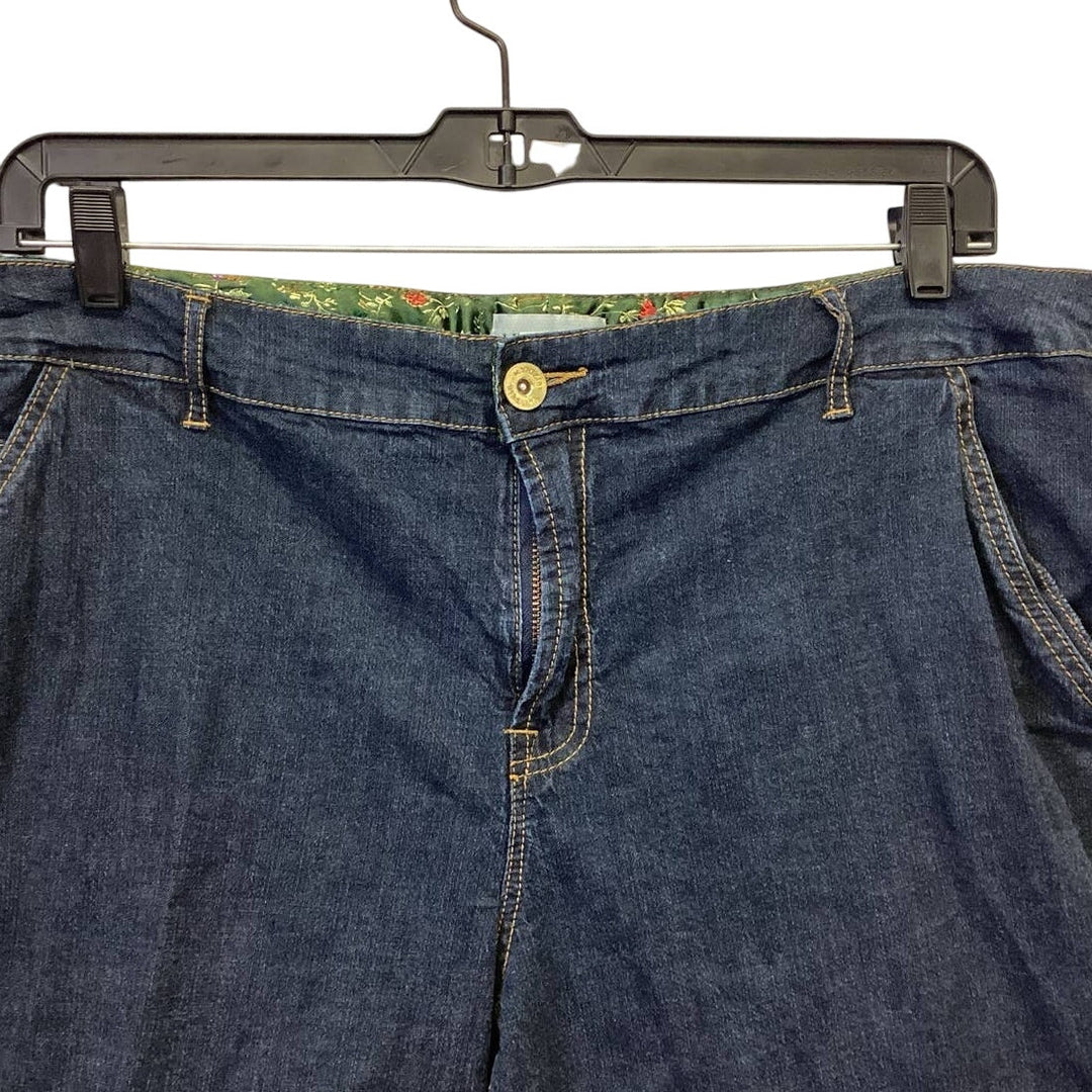 Venezia Plus Size 22 Stretch Cotton Blend Dark Wash Denim Blue Jean Shorts