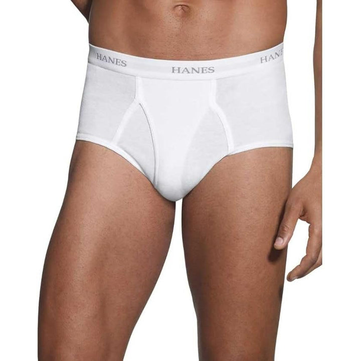 New 7 Pack Hanes Mens Large White 100% Cotton Comfort Tagless Briefs Underwear