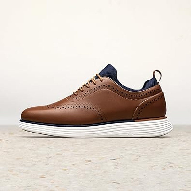 Bruno Marc Mens Size 9.5 Brown MaxFlex Dress Sneakers Oxfords Casual Shoes