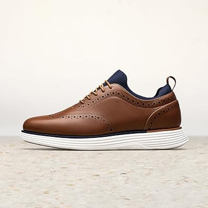 Bruno Marc Mens Size 9.5 Brown MaxFlex Dress Sneakers Oxfords Casual Shoes