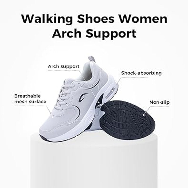 Artlea Womens Size 9 Gray Lace Up Arch Support Walking Running Athletic Shoes