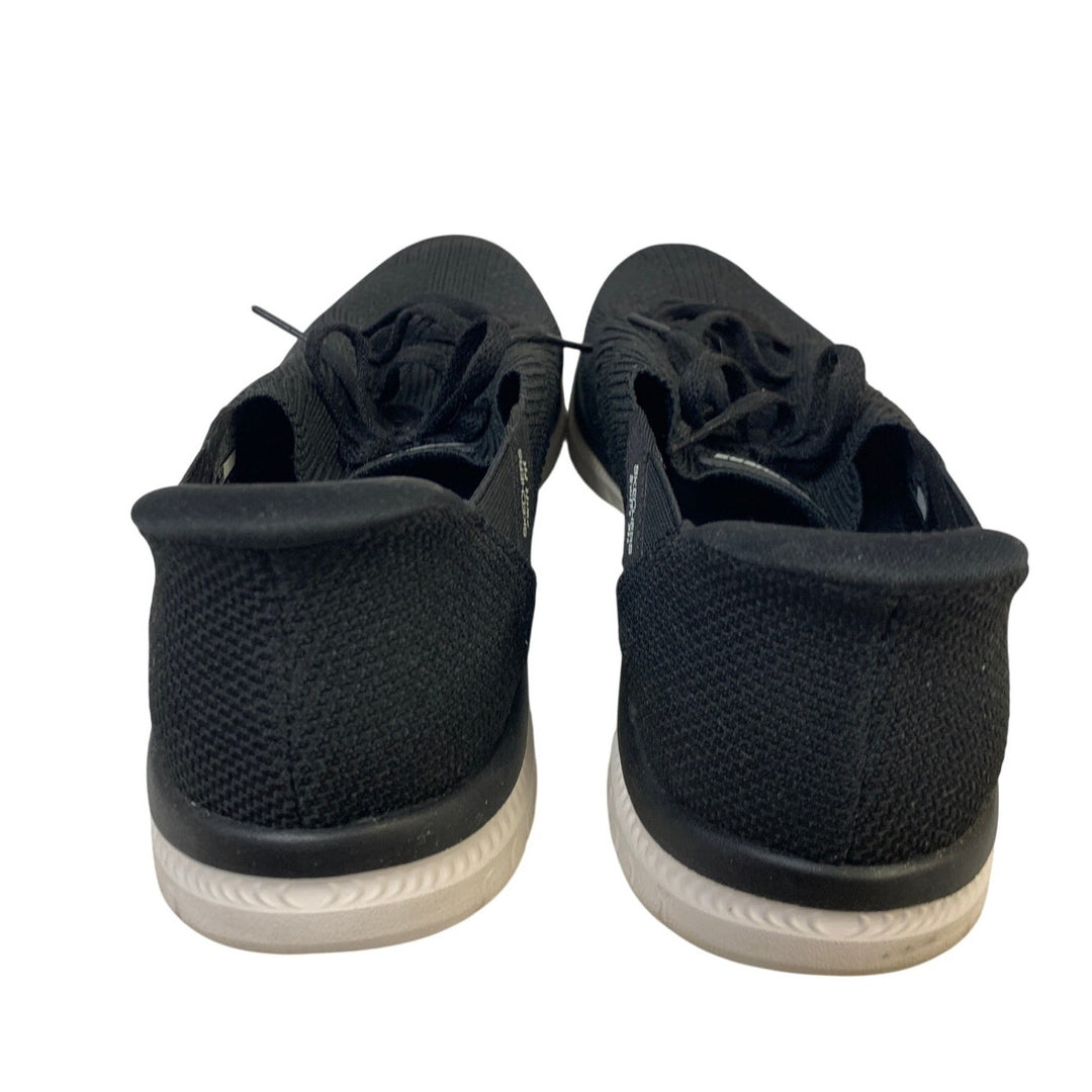 Sketchers Womens Size 10 Black Swift Fit Sneakers Lace Up Slip On Shoes