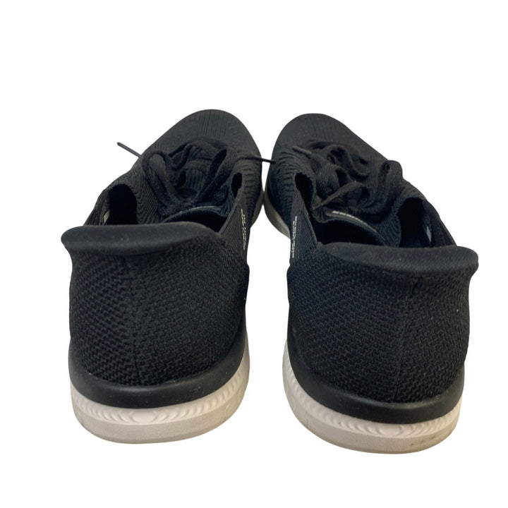 Sketchers Womens Size 10 Black Swift Fit Sneakers Lace Up Slip On Shoes