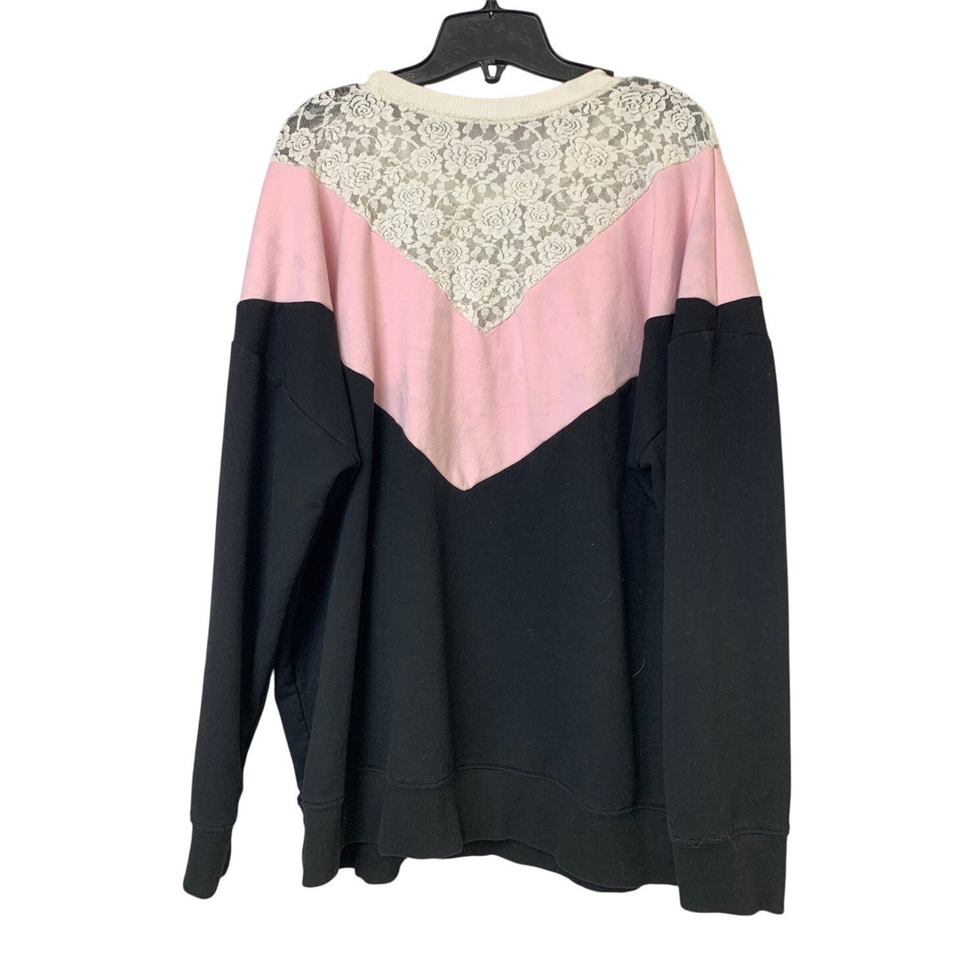 Torrid Super Soft Womens Size 1 (14-16) Lace Fleece Long Sleeve Sweatshirt