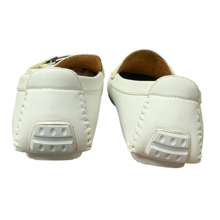 Bruno Marc Mens Size 14 White Faux Leather Driving Loafers Casual Slip On Shoes