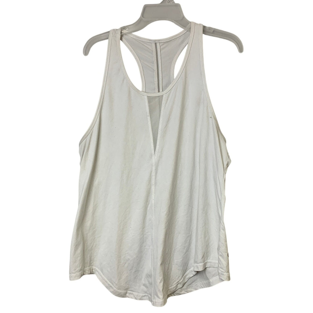 Zyia Active Womens XXXL White Sleeveless Mesh Cut Out Spandex Athletic Tank Top