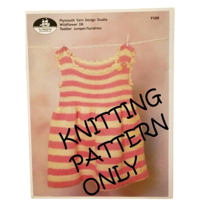 New Plymouth Yarn Design P388 Studio Toddler Jumper Sundress Knitting Pattern