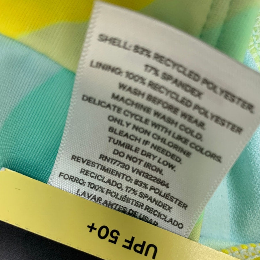 New Art Class XL Size 14 Wavy Rainbow Back Ties 1PC Swim Swimsuit