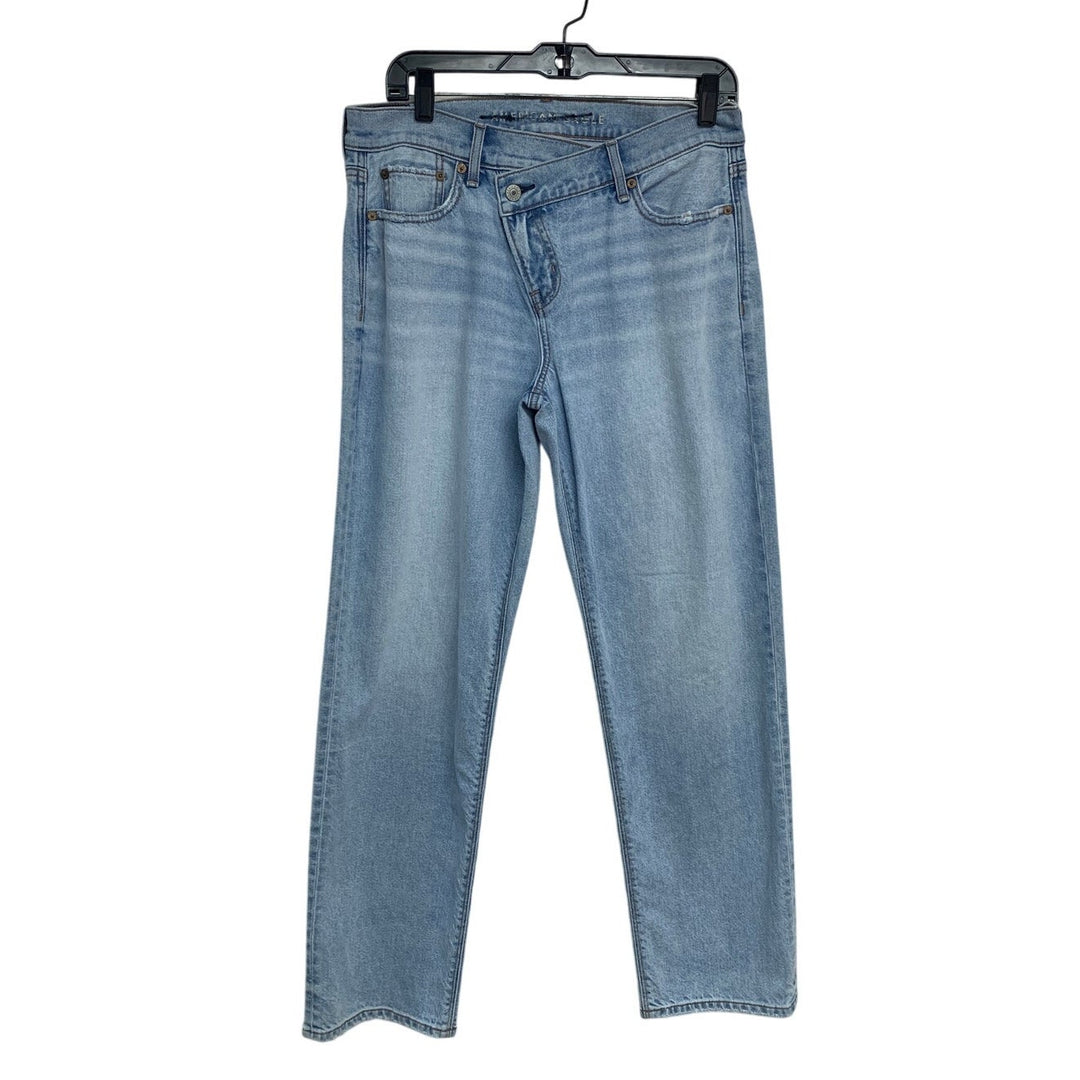 New American Eagle Womens 10 Strigid Whiskered Ex Boyfriend Denim Blue Jeans