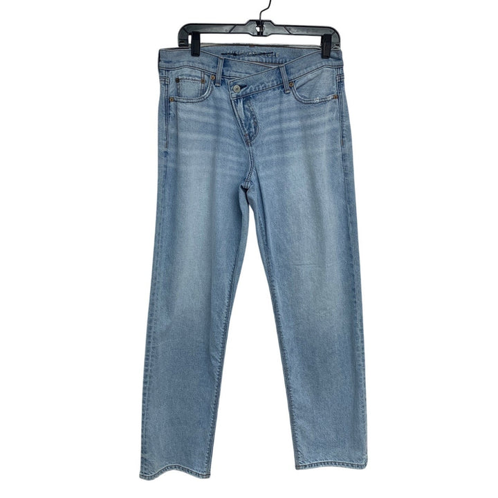 New American Eagle Womens 10 Strigid Whiskered Ex Boyfriend Denim Blue Jeans