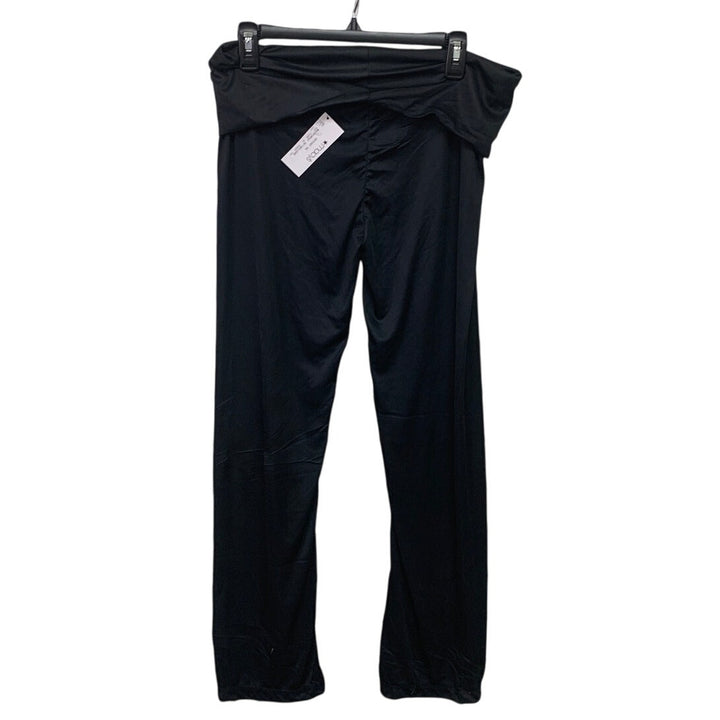 NWT New Bobbie Brooks Womens XL Black PolySpandex Foldover Waist Pants