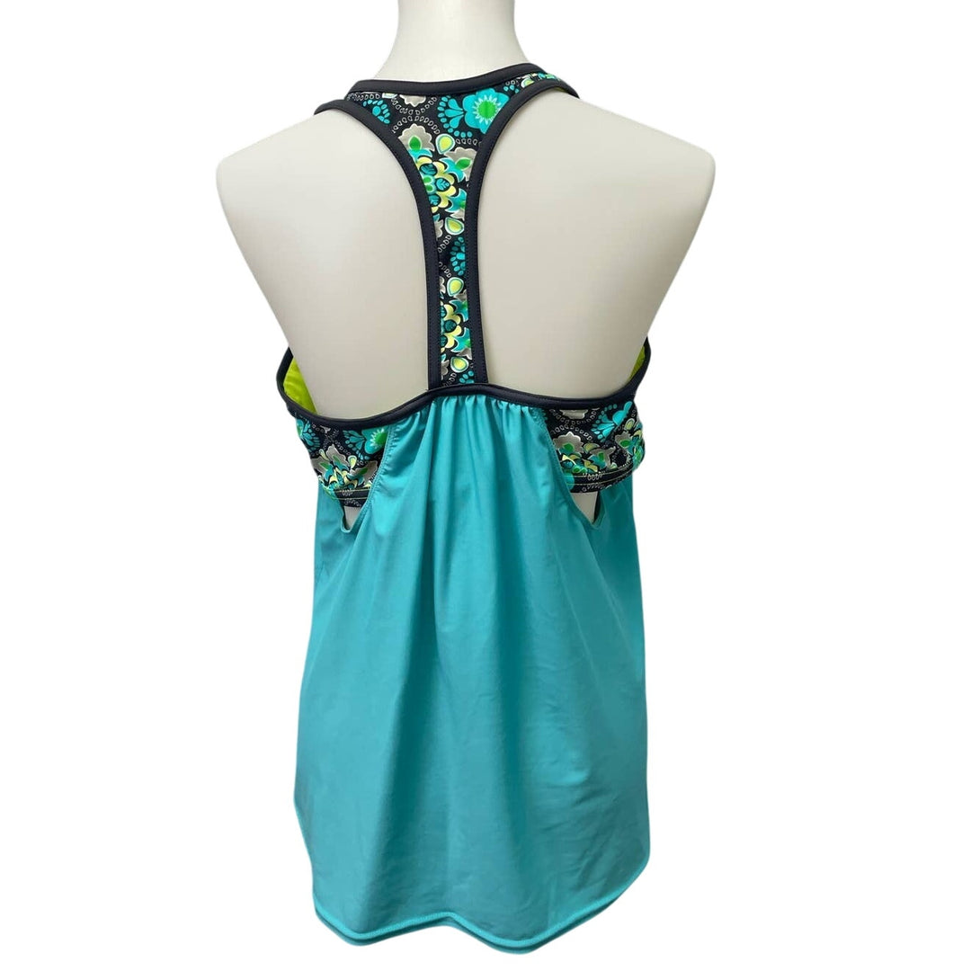Womens XL Racerback Attached Flowy Nylon Blend Activewear Sports Bra Tank Top