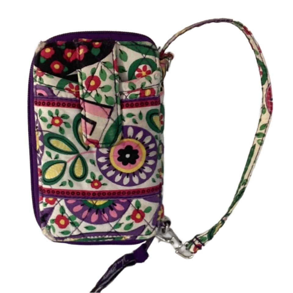 Vera Bradley Purple Floral Geometric Quilted Cotton Blend Wristlet Purse Wallet