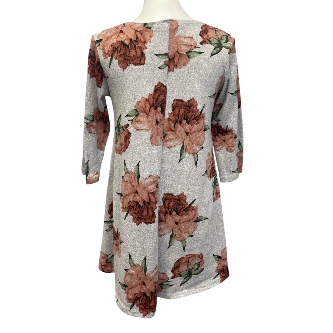 Vibe Sportswear Womens Medium PolySpandex Floral Long Sleeve Crew Neck Top