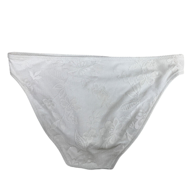 New Aerie Womens Small White The Classic Floral Lace Bikini Bottom ONLY