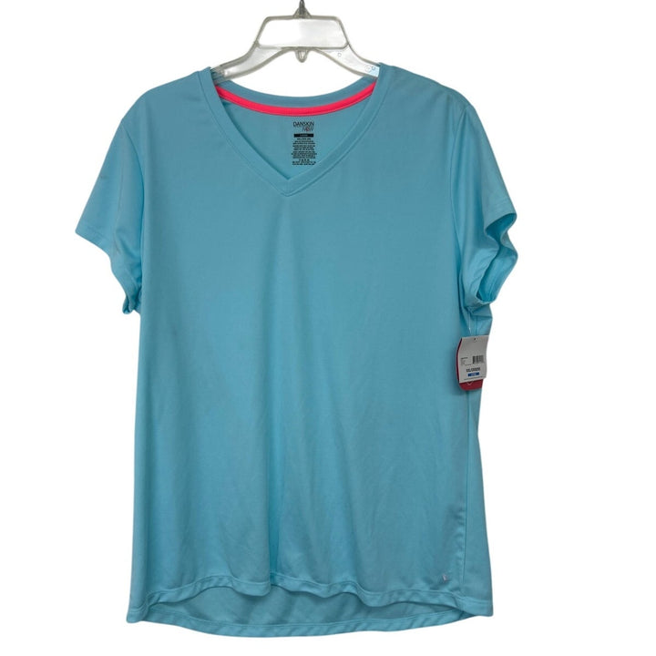 NWT New Danskin Now Womens XXL Short Sleeve V Neck Loose Athletic Shirt