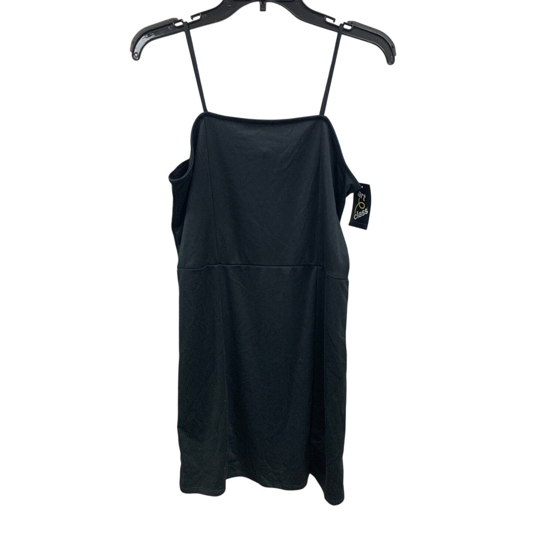 New Art Class Girls Medium (8) Black Spaghetti Strap Splandex Midi Dress