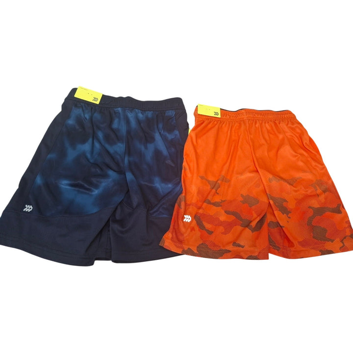 2 New All in Motion Boys Medium Elastic Drawstring Waist Long Sport Shorts