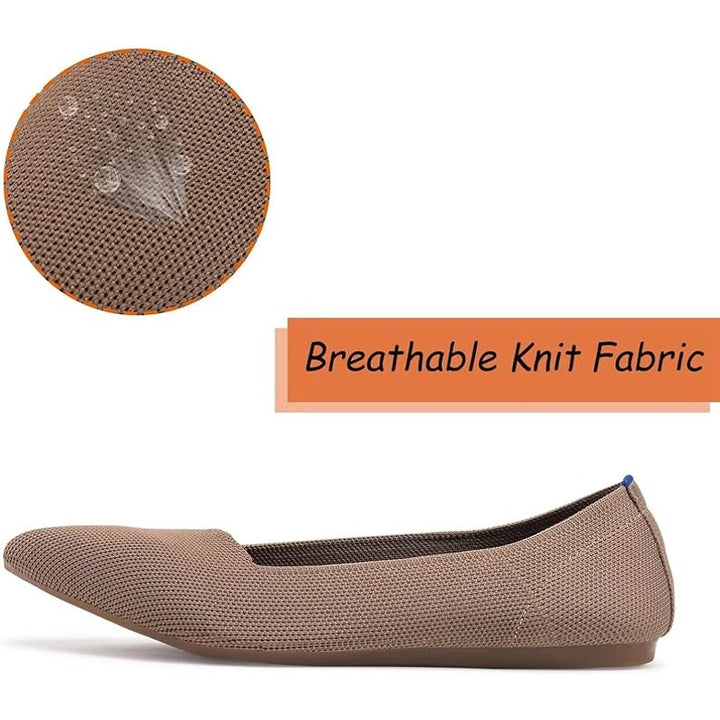 New Frank Mully Womens Size 6 Brown Knit Pointed Toe Slip On Comfort Flats Shoes
