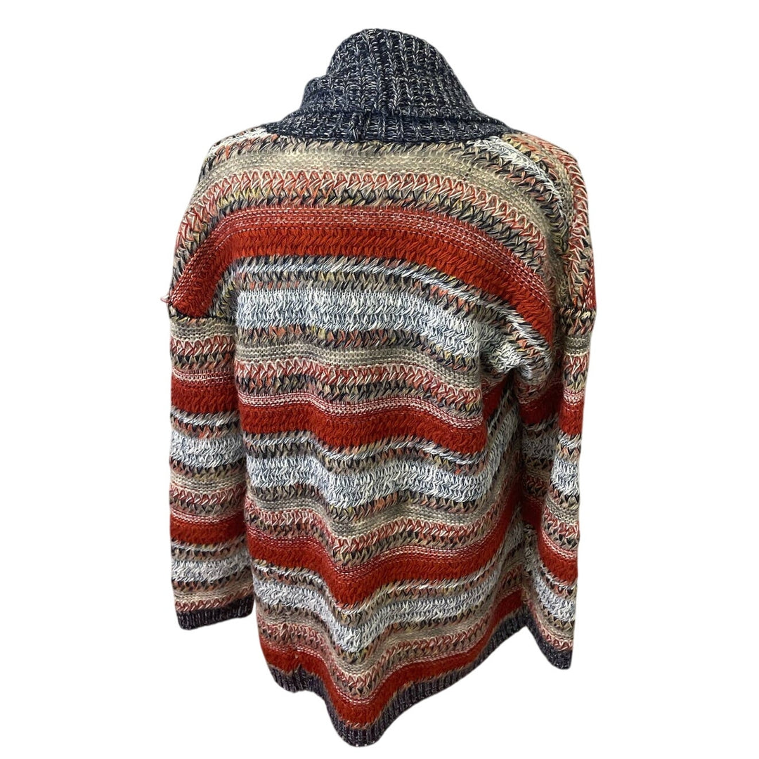 Mystree Medium Acrylic Polyester Wool Blend Striped Open Cardigan Knit Sweater